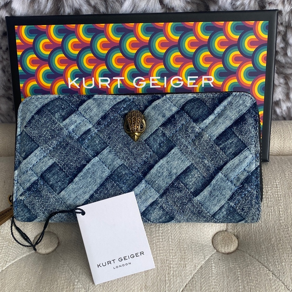 Kurt Geiger Denim Woven Wallet/Clutch NWT